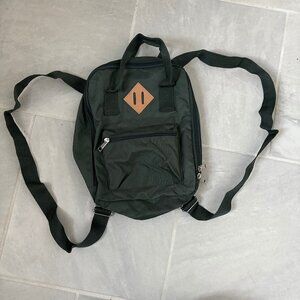 small forest green mini backpack